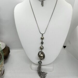 Vera wang Tassel Necklace‎ 34" Snake Chain Necklace